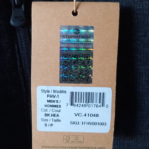 Stormtech Men's Vest Sleeveless Sweater Full Zip Mock Neck Black Heather Size S - Picture 10 of 10